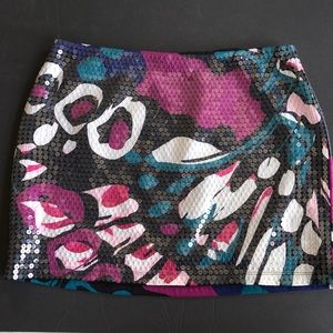 Mini sequin print skirt